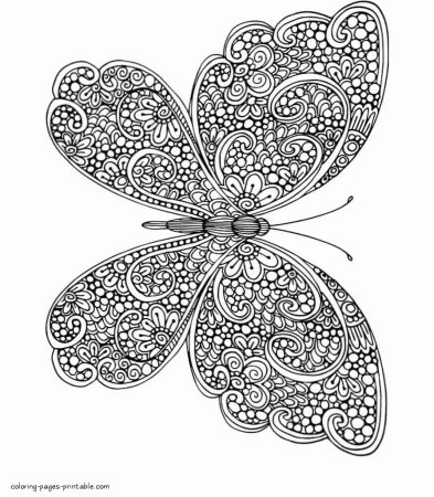 Butterfly Hard Coloring Page || COLORING-PAGES-PRINTABLE.COM