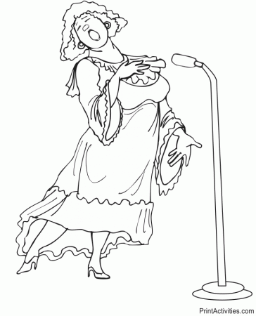 Opera Singer Coloring Page | Opera singers, Coloring pages, Sketches