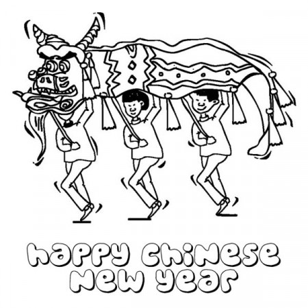 Chinese New Year With Dragon Festival Coloring Page - Download ...