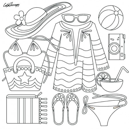 summer clothing coloring pages