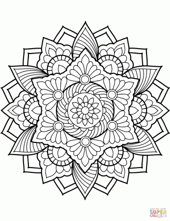 Flower Mandala coloring page from Floral mandalas category. Select ...