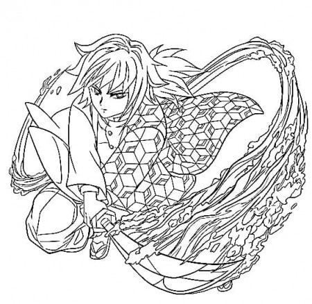 Giyu Tomioka's Power Coloring Page - Free Printable Coloring Pages for Kids