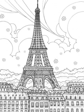 Eiffel Tower coloring pages. Download and print Eiffel Tower coloring pages