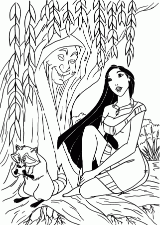 Pocahontas And Grandmother Willow Coloring Page - Free Printable Coloring  Pages for Kids
