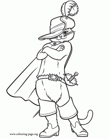 Shrek puss in boots Colouring Pages