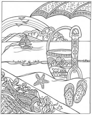 Sand Bucket and Shovel Coloring Page | FaveCrafts.com