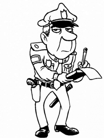 Police Officer Give Speeding Ticket Coloring Page - NetArt | Coloring pages,  Coloring books, Police appreciation