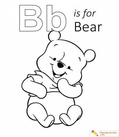 B Is For Bear Coloring Page 04 | Free B Is For Bear Coloring Page