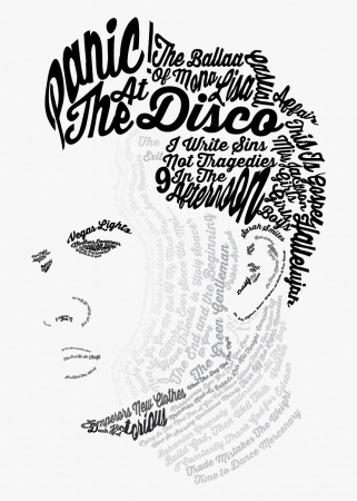 Every Panic Song Put Together Into Brendon Urie S Face - Panic At The Disco  Coloring Page, HD Png Download , Transparent Png Image - PNGitem