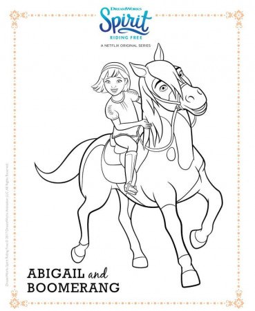 Spirit Riding Free Coloring Page Abigail and Boomerang | Free coloring pages,  Coloring pages, Free coloring