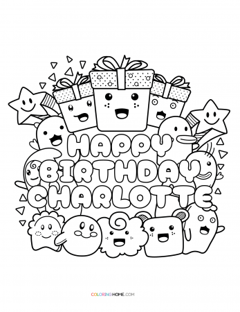 Happy Birthday Charlotte coloring page