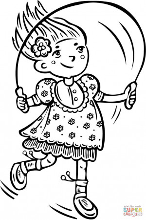 Girl Jumping Rope coloring page | Free Printable Coloring Pages