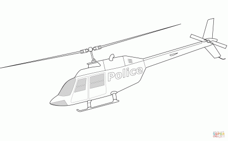 Bell 206A Police Helicopter coloring page | Free Printable ...