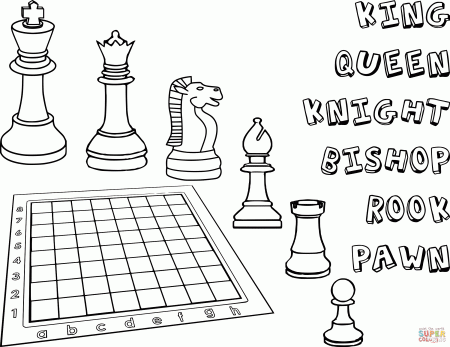 Chess Pieces coloring page | Free Printable Coloring Pages