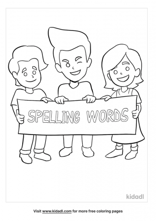 Spelling Coloring Pages | Free Words & Quotes Coloring Pages | Kidadl