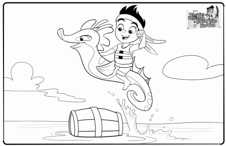 Jake's Seahorse Saddle Up | Coloring Pages | Disney Junior
