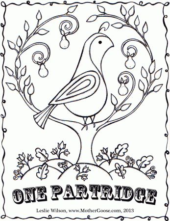 Twelve Days of Christmas Coloring Pages