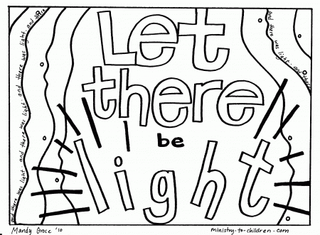 Free Creation Coloring Pages "Let There Be Light"