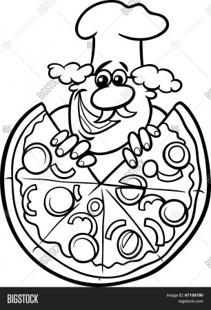 Italian Pizza Cartoon Coloring Page Stock Vector & Stock Photos ...