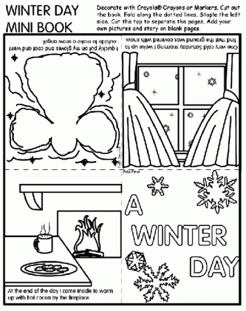 Winter Day Mini Book Coloring Page | crayola.com