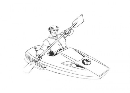 Action man riding his canoe coloring page – Coloring pages