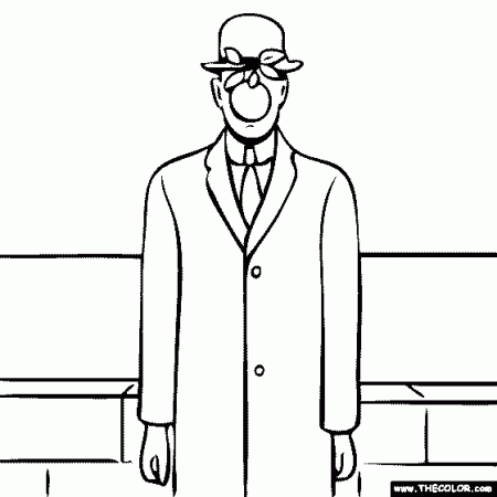 Rene Magritte - Son of Man coloring page