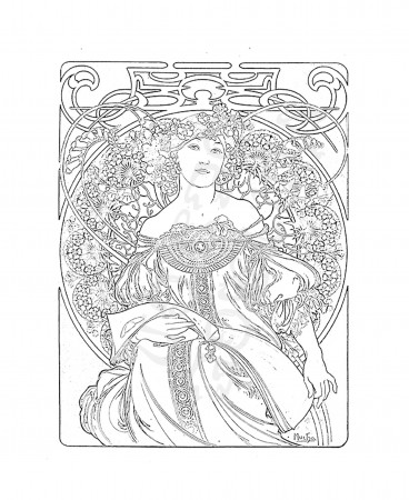 Mucha Illustrations Black and White Daydream Cycles - Etsy