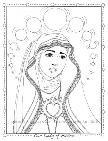 Our Lady of Fatima — Catholic Coloring Page