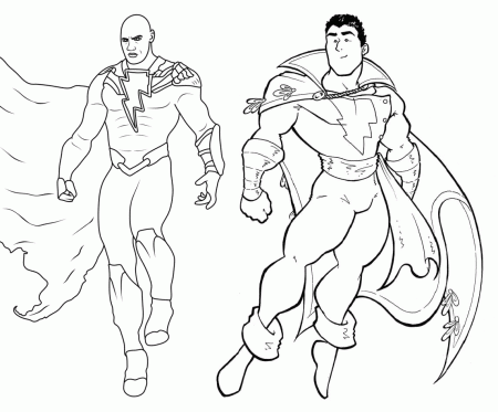 Black Adam with Shazam coloring - Coloring pages