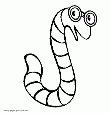 Worm coloring pages to print