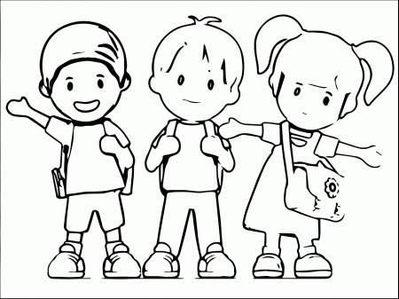 146d Cartoon School Kids Clipart 1024Ã768 Kids We Coloring Page ...
