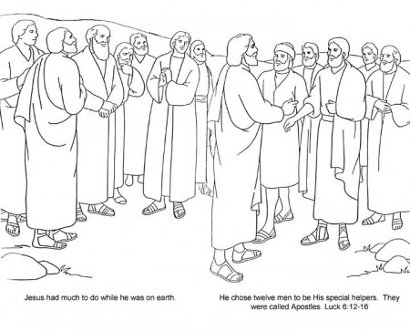 Jesus and 12 Disciples Coloring Page | Jesus coloring pages ...