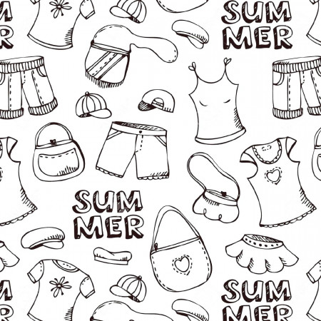 Summer Clothes Coloring Page For Kids - Coloring Home