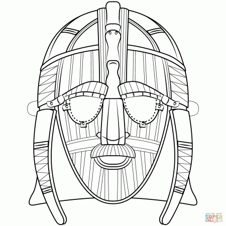 Anglo-Saxon Mask coloring page | Free Printable Coloring Pages