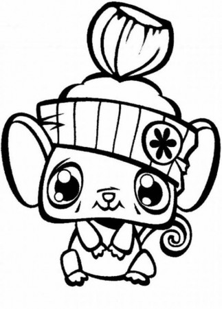 Little Pet Shop Little Mouse Wearing Hat Coloring Pages | Batch ...