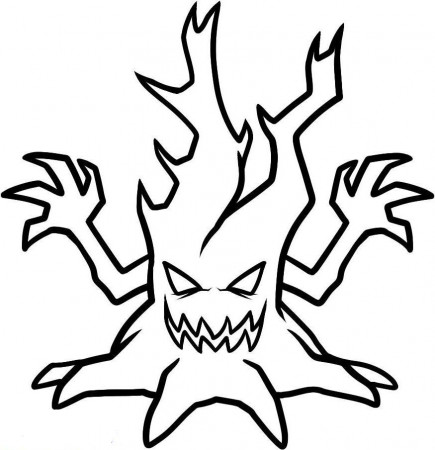 Print Scary Halloween Tree Coloring Pages or Download Scary ...