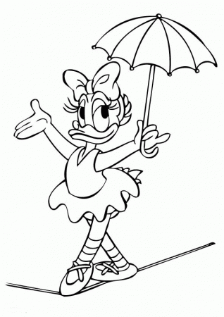 Daisy Duck Wearing Umbrella Coloring Pages For Kids #c9t ...