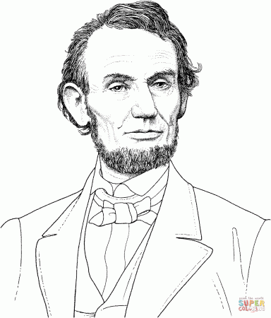 President Abraham Lincoln Portrait coloring page | Free Printable ...
