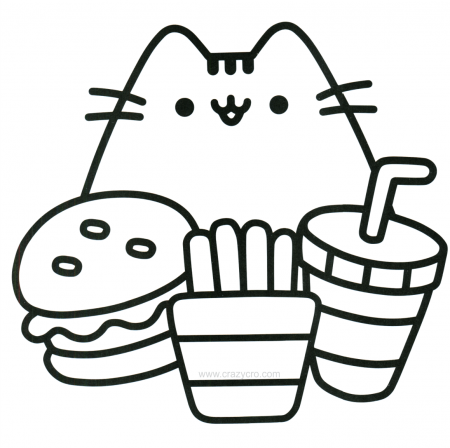 Download Cat With Food Coloring Page - Mini Pusheen Coloring Book - Full  Size PNG Image - PNGkit