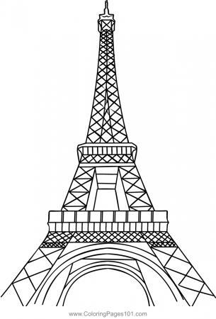 Eiffel Tower Coloring Page for Kids - Free France Printable Coloring Pages  Online for Kids - ColoringPages101.com | Coloring Pages for Kids