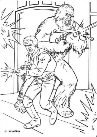 STAR WARS coloring pages - Han Solo and Chewbacca