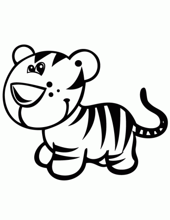 Baby Tiger Cartoon Coloring Pages Images & Pictures - Becuo