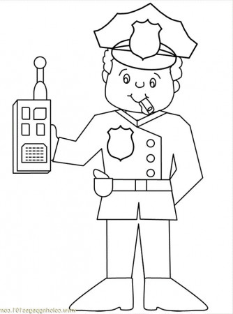 Police Officer Hat Coloring Page | Police officer crafts, Coloring pages,  Police crafts