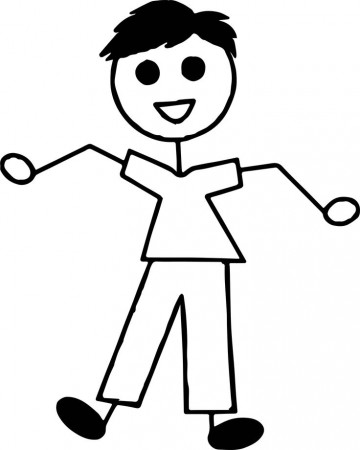 nice Stick Boy Standing Coloring Page | Coloring pages, Coloring pages for  boys, Color