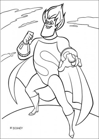 Coloring page about the famous disney movie the Incredibles. Here a drawing  of the bad guy Syndrome. | Desenhos para colorir, Desenho toy story,  Desenhos
