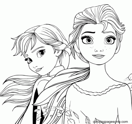 Anna and Elsa Frozen II Coloring Pages - Elsa and Anna Coloring Pages - Coloring  Pages For Kids And Adults