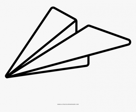 Paper Plane Coloring Page - Paper Airplane Drawing, HD Png Download ,  Transparent Png Image - PNGitem