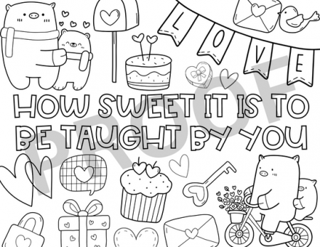 Valentine's Day Coloring Page for Teachers – Newport Home Decor