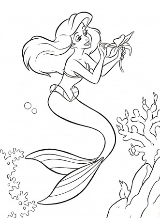Easy Princess Ariel Coloring Pages - Coloring Pages