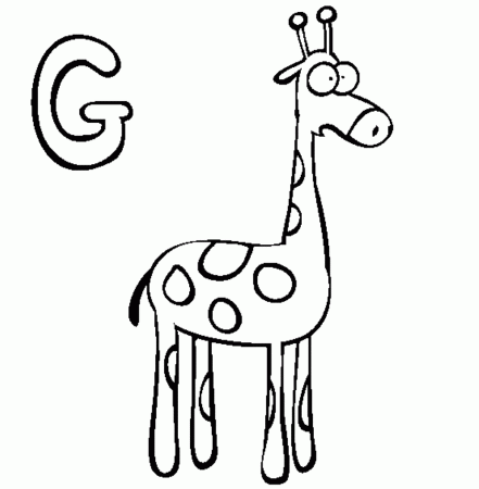 Giraffe Coloring Pages Alphabet G | Alphabet Coloring pages of ...